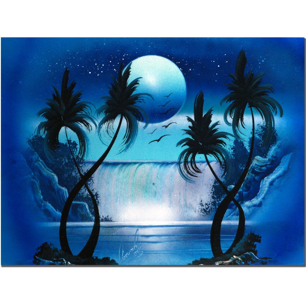 Trademark Global 18x24 inches "Moon Over the Waterfall I" by Conrad