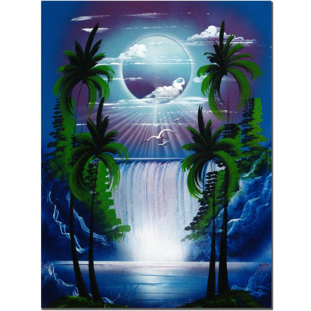 Trademark Global 18x24 inches "Moon Over the Waterfall II" by Conrad