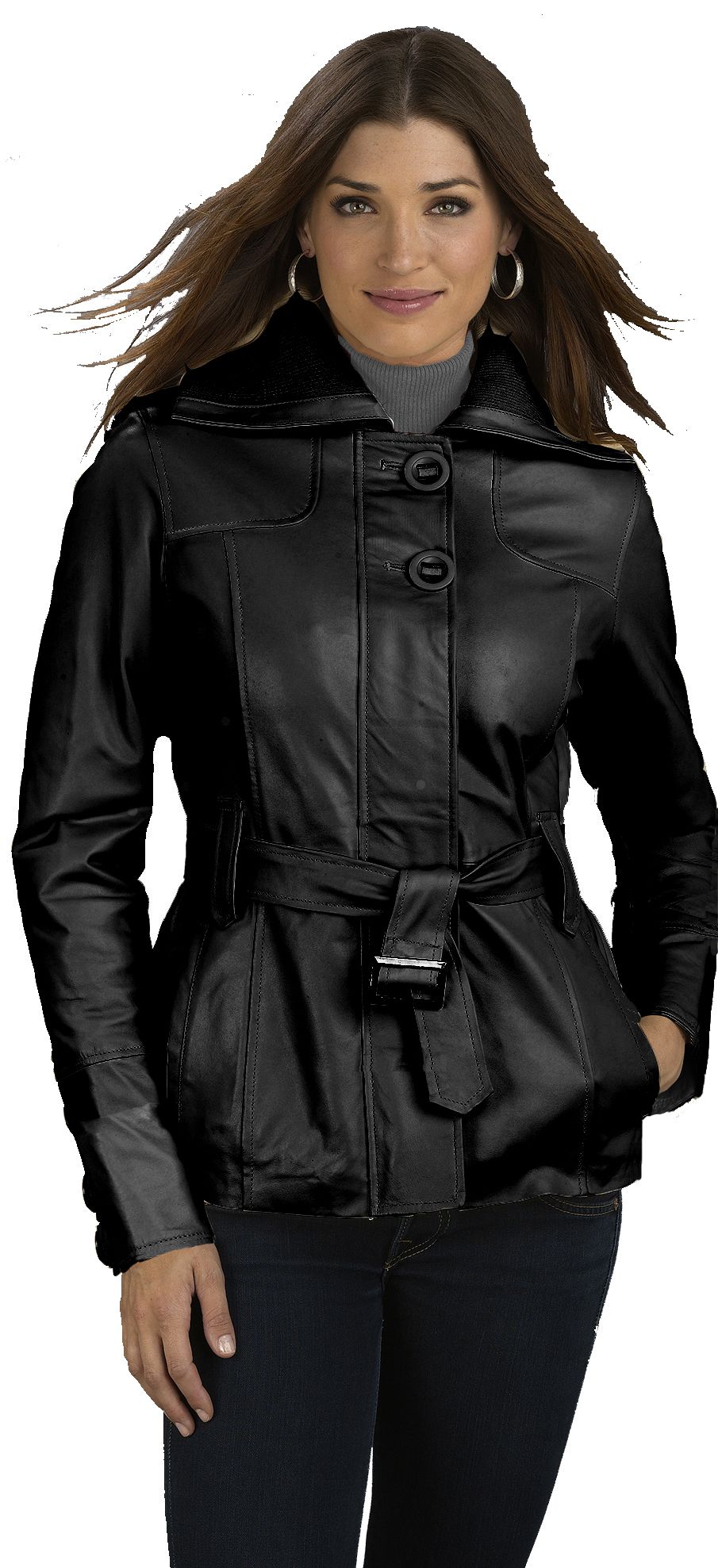 Excelled Ladies Lambskin Leather Fashion Jacket