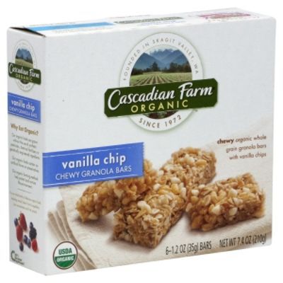 Cascadian Farm Organic Chewy Granola Bars, Vanilla Chip, 6 - 1.2 oz (35 g) bars [7.4 oz (210 g)]  (Box of 12)