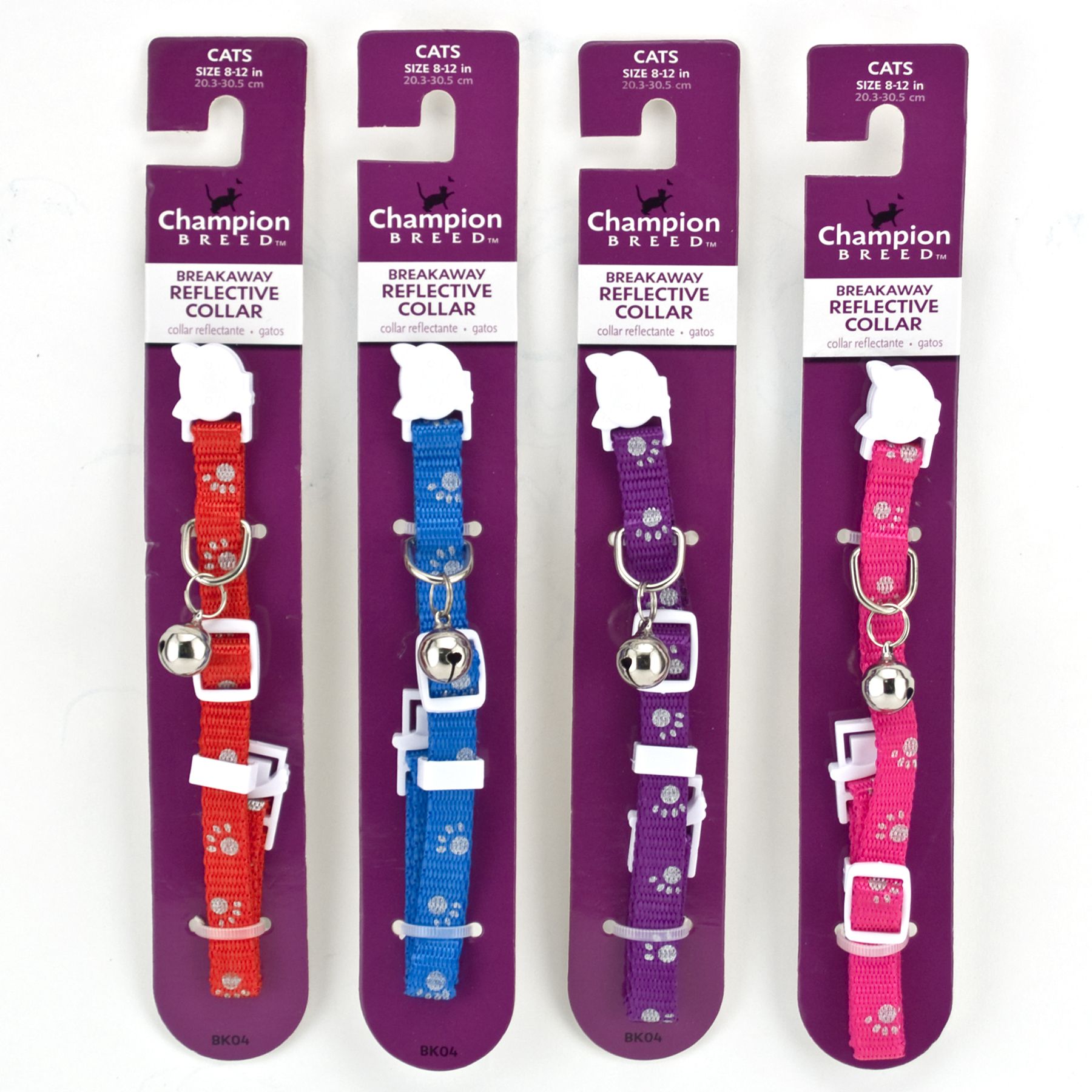 Champion Breed Adjustable Reflective Paw Print Cat Collar Champion Breed Adjustable Reflective Paw Print Cat Collar