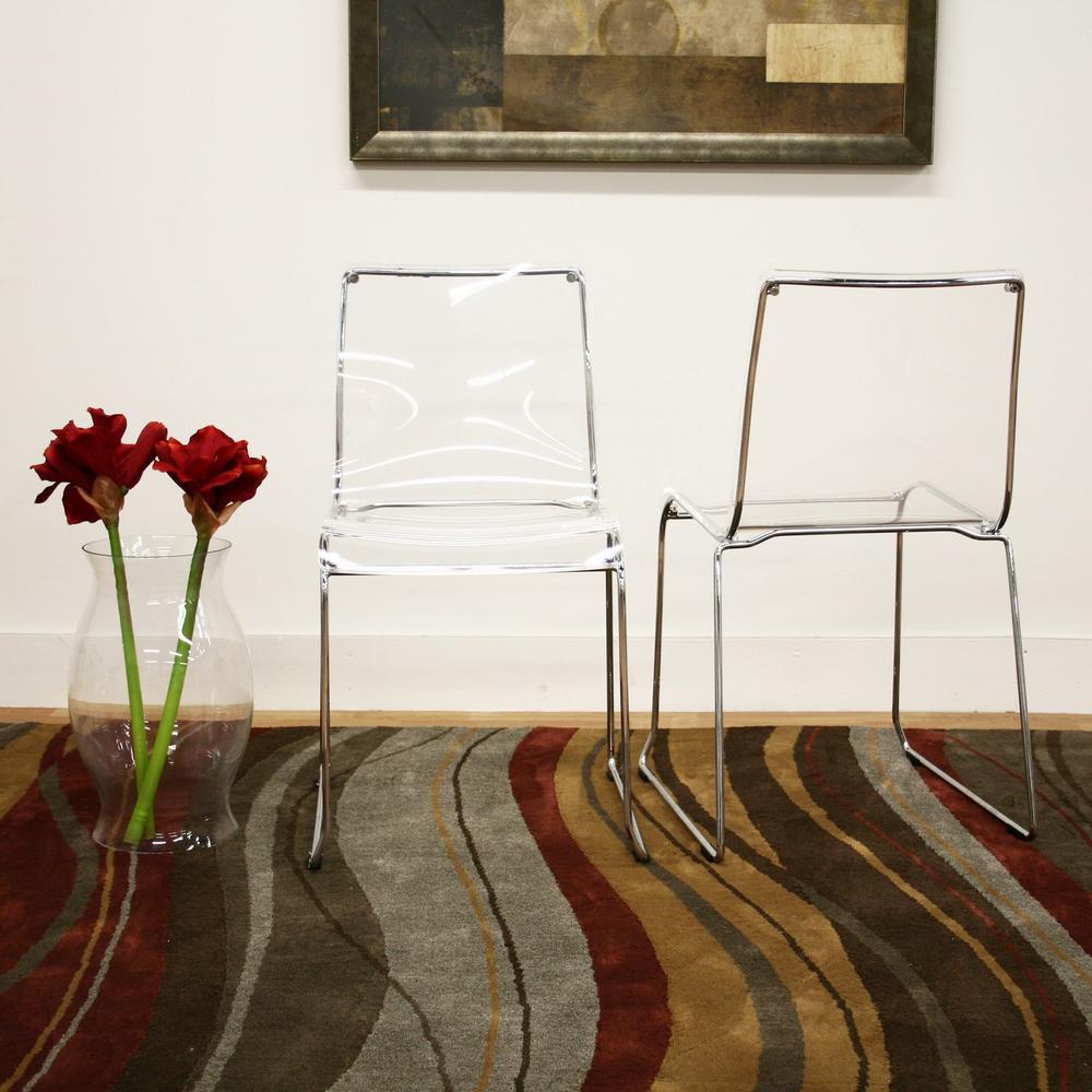 Baxton Studio Lino Transparent Clear Acrylic Dining Chair (Set of 2)