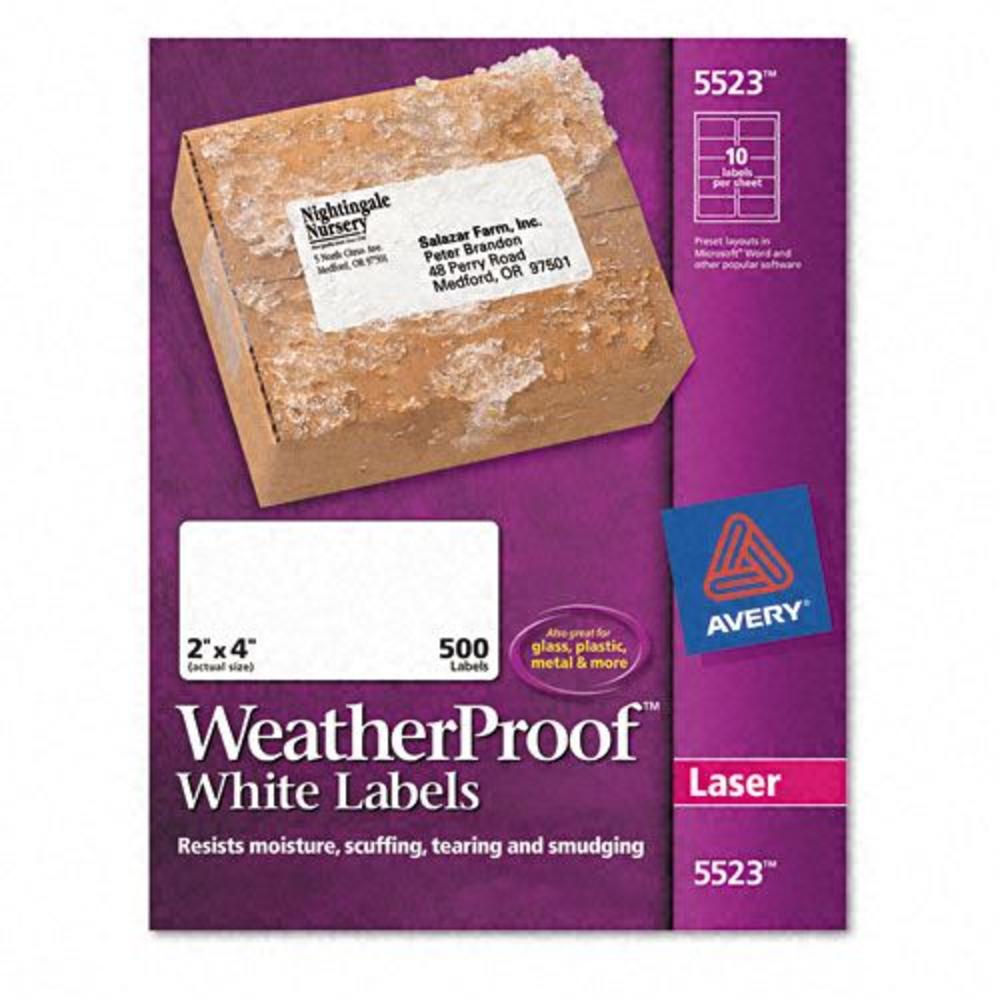 Avery AVE5523 WeatherProof Durable Laser Shipping Labels