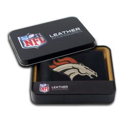Rico 4" Black and Orange NFL Denver Broncos Embroidered Billfold Wallet