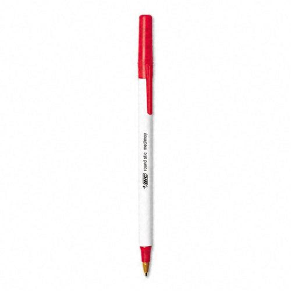 BIC BICGSM11RD Round Stic Xtra Precision & Xtra Life Ballpoint Pen  Red Ink  1mm  Medium