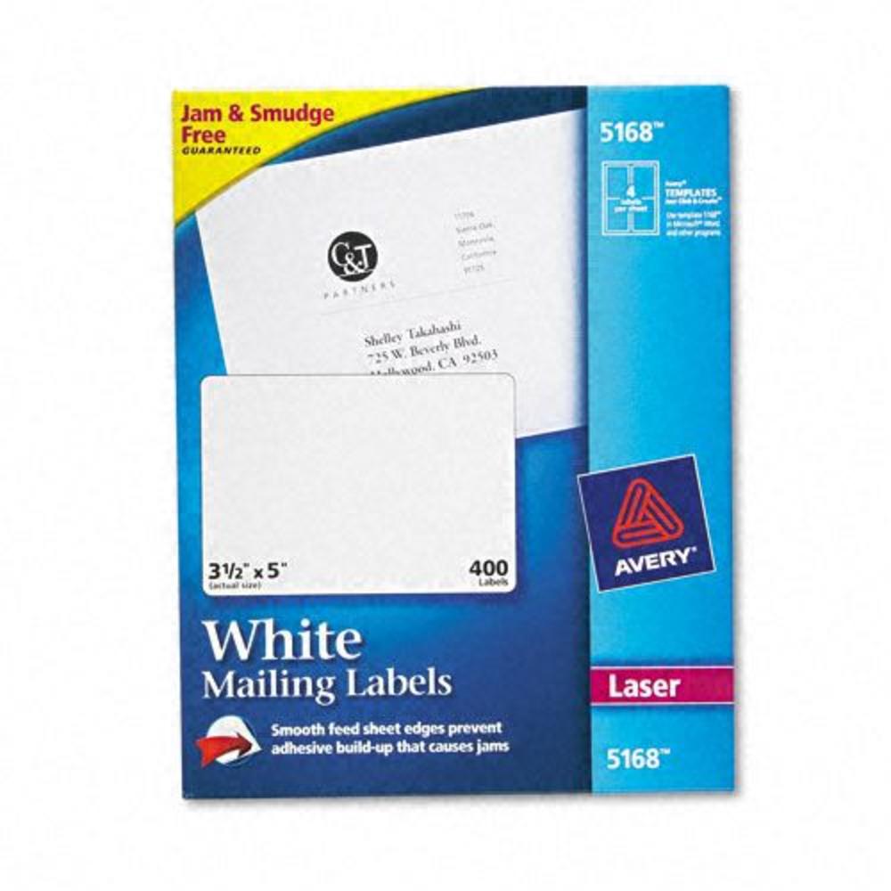 Avery AVE5168 Laser White Mailing Labels
