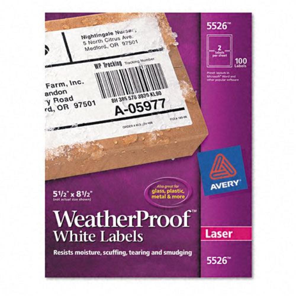 Avery AVE5526 WeatherProof Durable Laser Shipping Labels