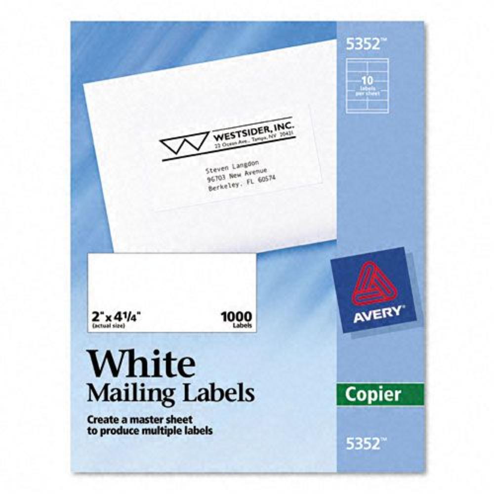 Avery AVE5352 Copier White Mailing Labels