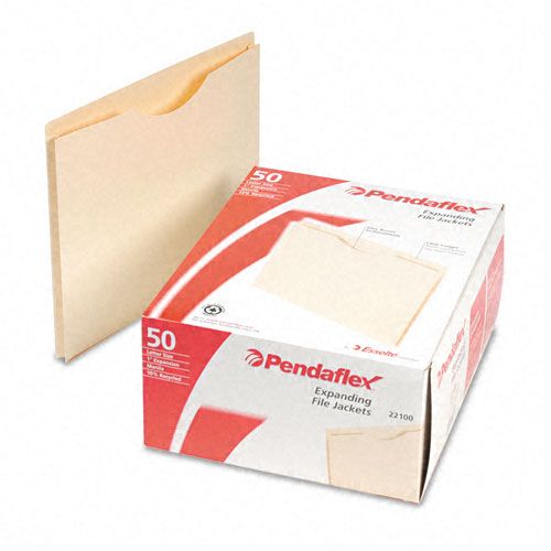 Pendaflex PFX22100 Double-Ply Tabbed File Jacket, 1" Expansion, Ltr