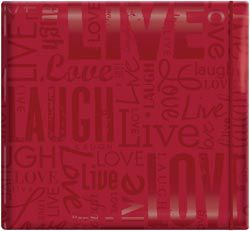 MBI Gloss Scrapbook 12"X12-Live Love Laugh-Red