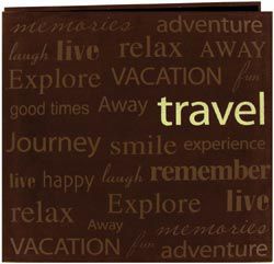 Pioneer Text Faux Suede Scrapbook 12"X12-Travel