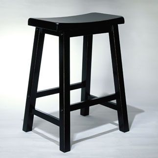 L Powell "Antique Black" with Sand Through Terra Cotta Counter Stool, 24" Seat Height