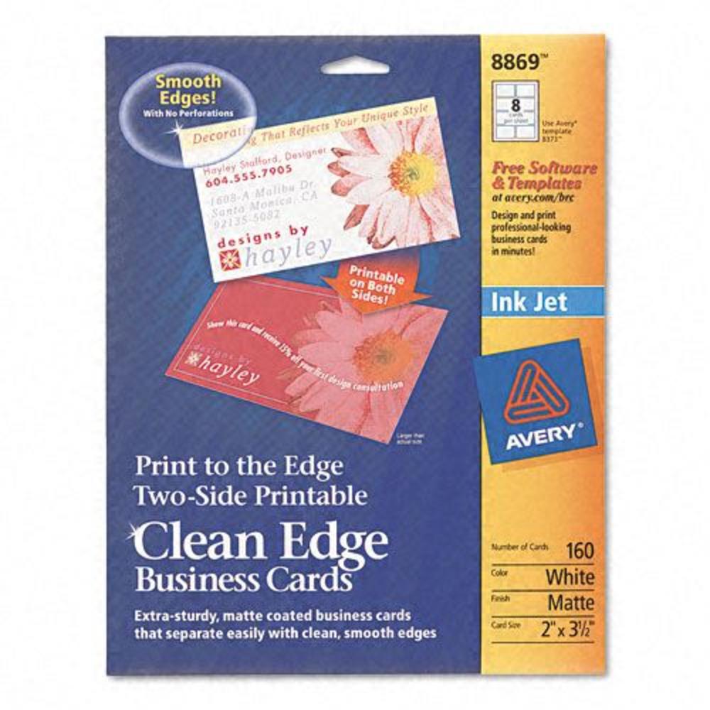 Avery AVE8869 Two-Side Clean Edge Printable Business Cards