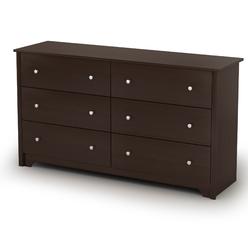South Shore Vito 6-Drawer Double Dresser, Chocolate