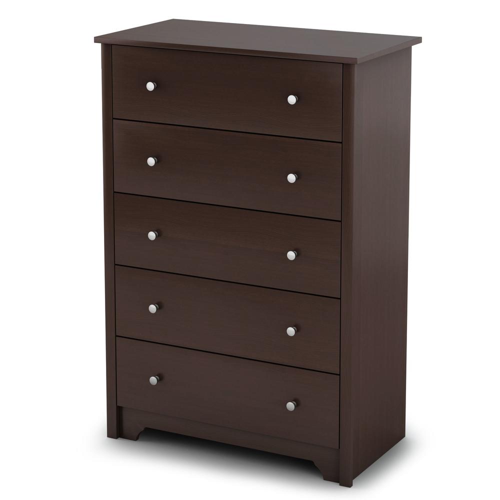 South Shore Vito 5 drawer Chest Chocolate