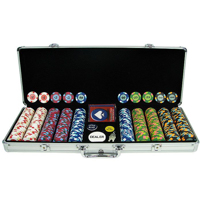 Trademark Global 500 Paulson&reg; Tophat & Cane Clay Poker Chips w/Aluminum Case