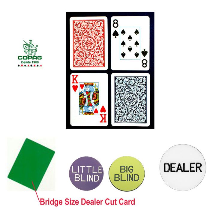 Trademark Global Copag&#153; Bridge Size PLASTIC Playing Cards & Dealer Kit
