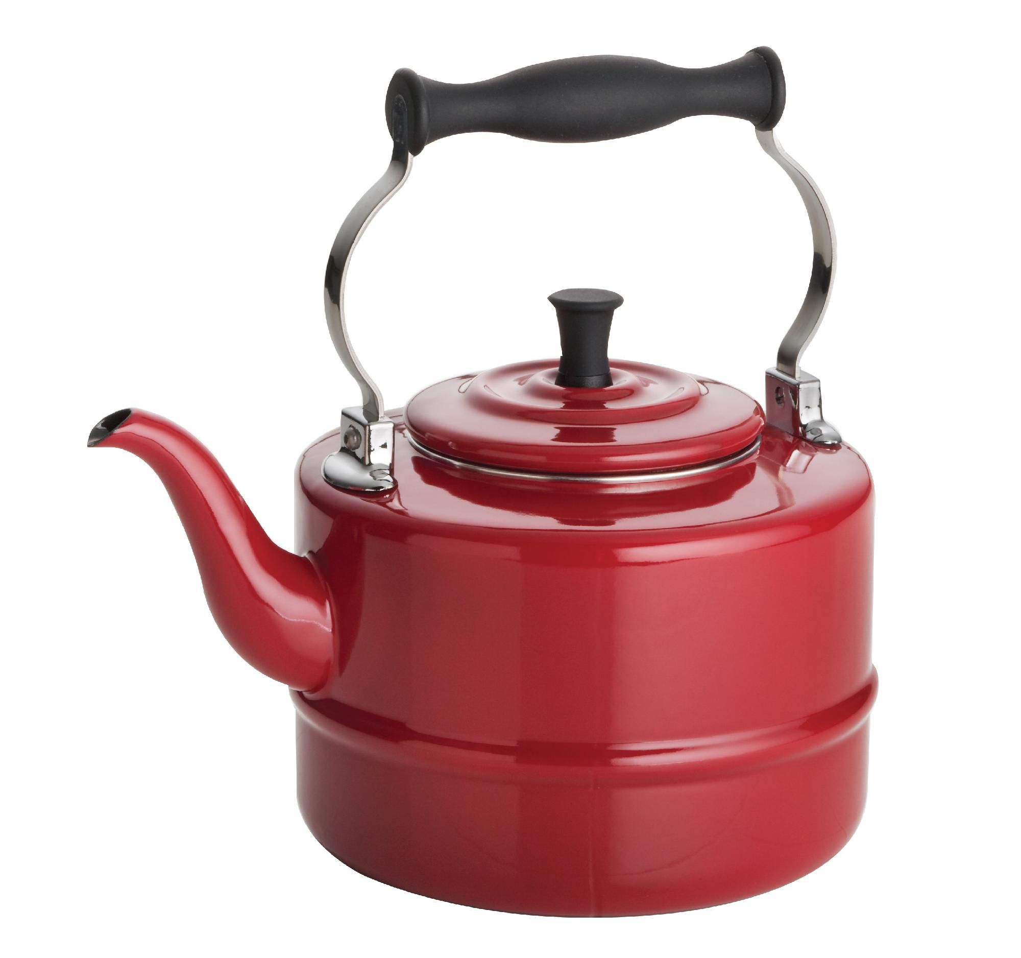 Bonjour 53868 Teapots & Tea Makers 2 Qt. Porcelain Teakettle- Red