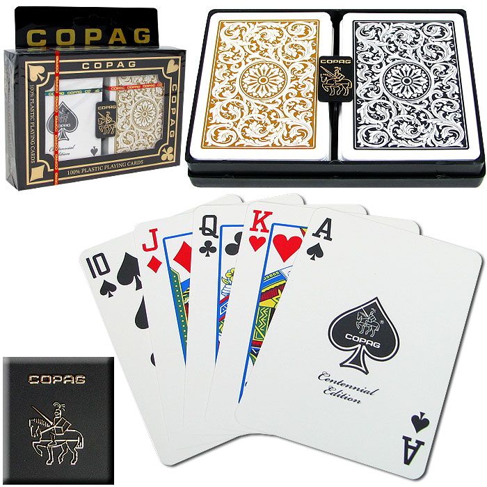 Trademark Global Copag&#153; Poker Size REGULAR Index - 1546 Black*Gold Setup