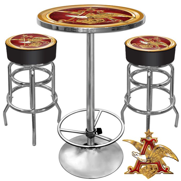 Trademark Ultimate A & Eagle Gameroom Combo - 2 Bar Stools and Table