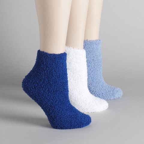 Joe Boxer Women's 3 Pair Plush Fuzzy Slipper Socks
