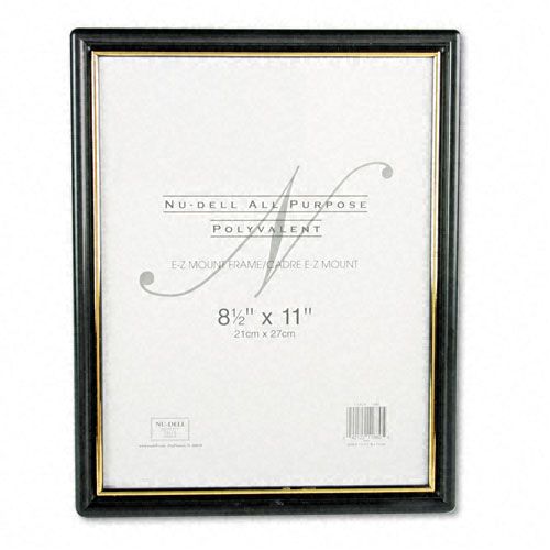 Nu-Dell EZ Mount Document Frame  8.5x11  Black/Gold