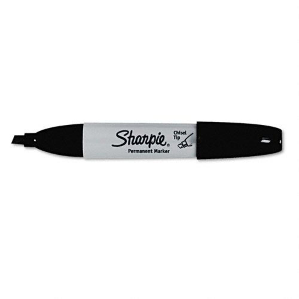 Sharpie SAN38264PP Permanent Markers  5.3mm Chisel Tip  Black  4/Pack