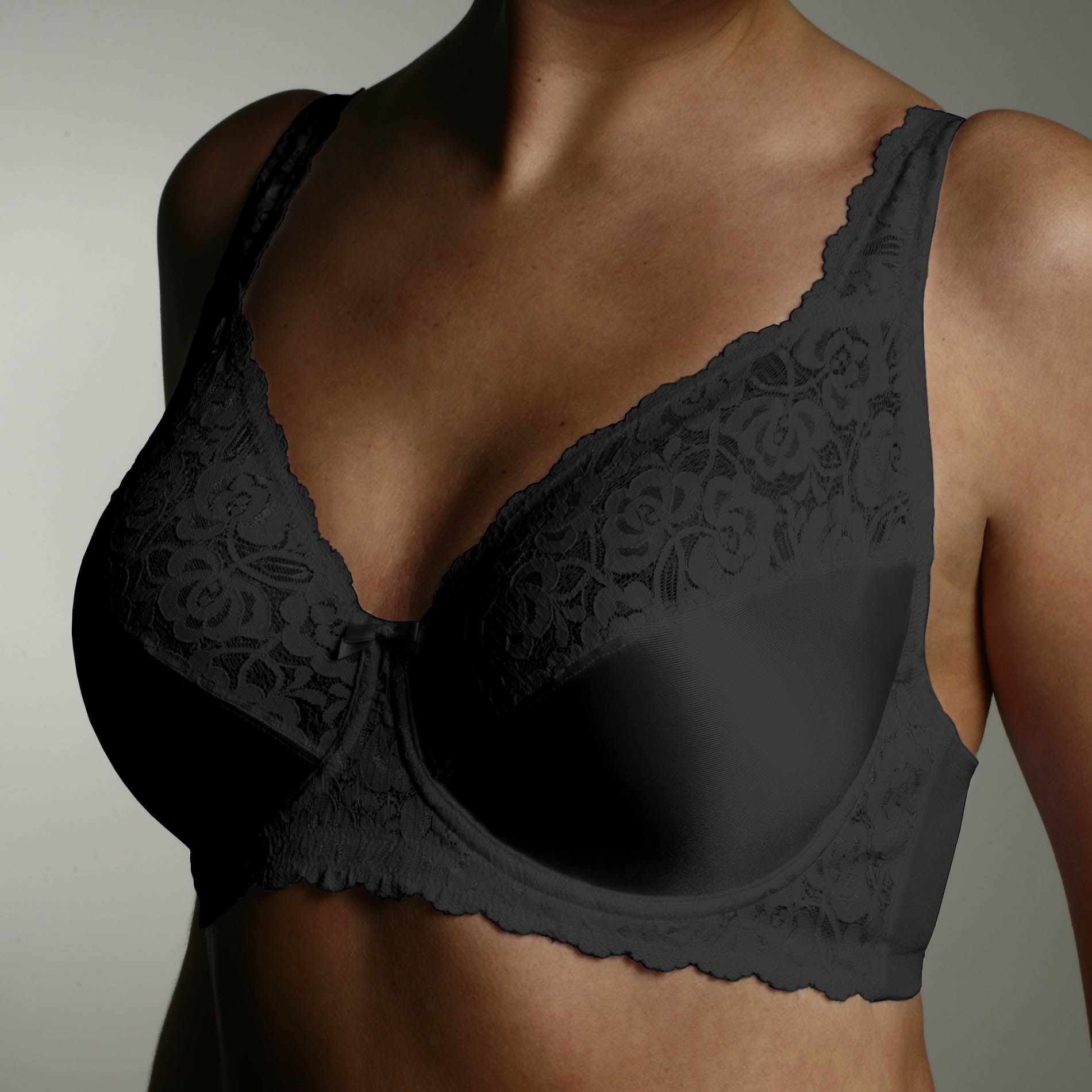 Satin Lace Up Half Cup Bra