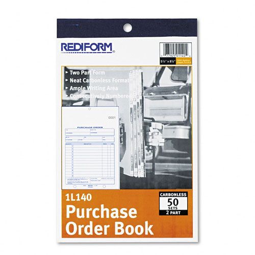 Rediform RED1L140 Carbonless Purchase Order Book with Stop Card
