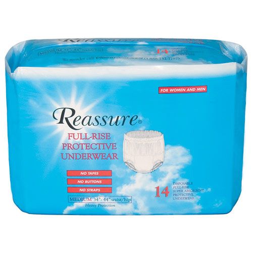 Reassure Full Rise Super Protective Underwear, Bag of 22, Small