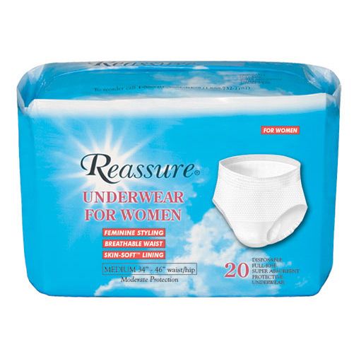 Reassure Underwear for Women, Bag of 18, Large