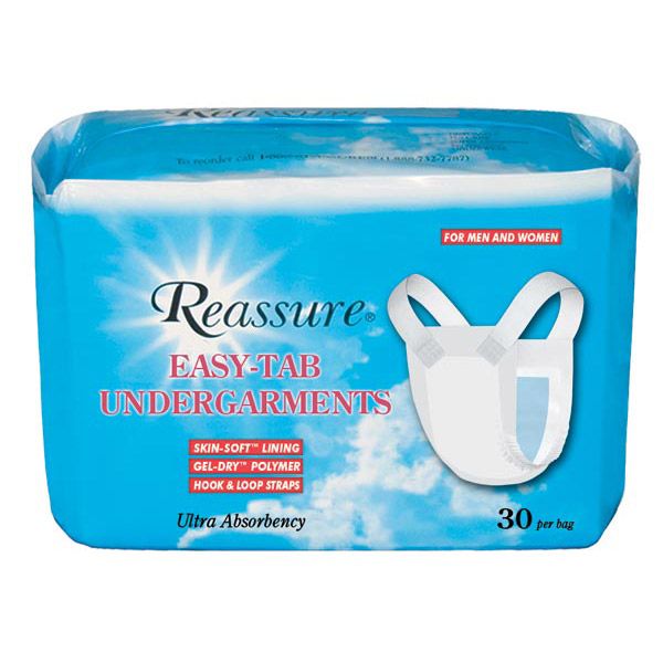 Reassure Easy-Tab Undergarment, Bag of 30