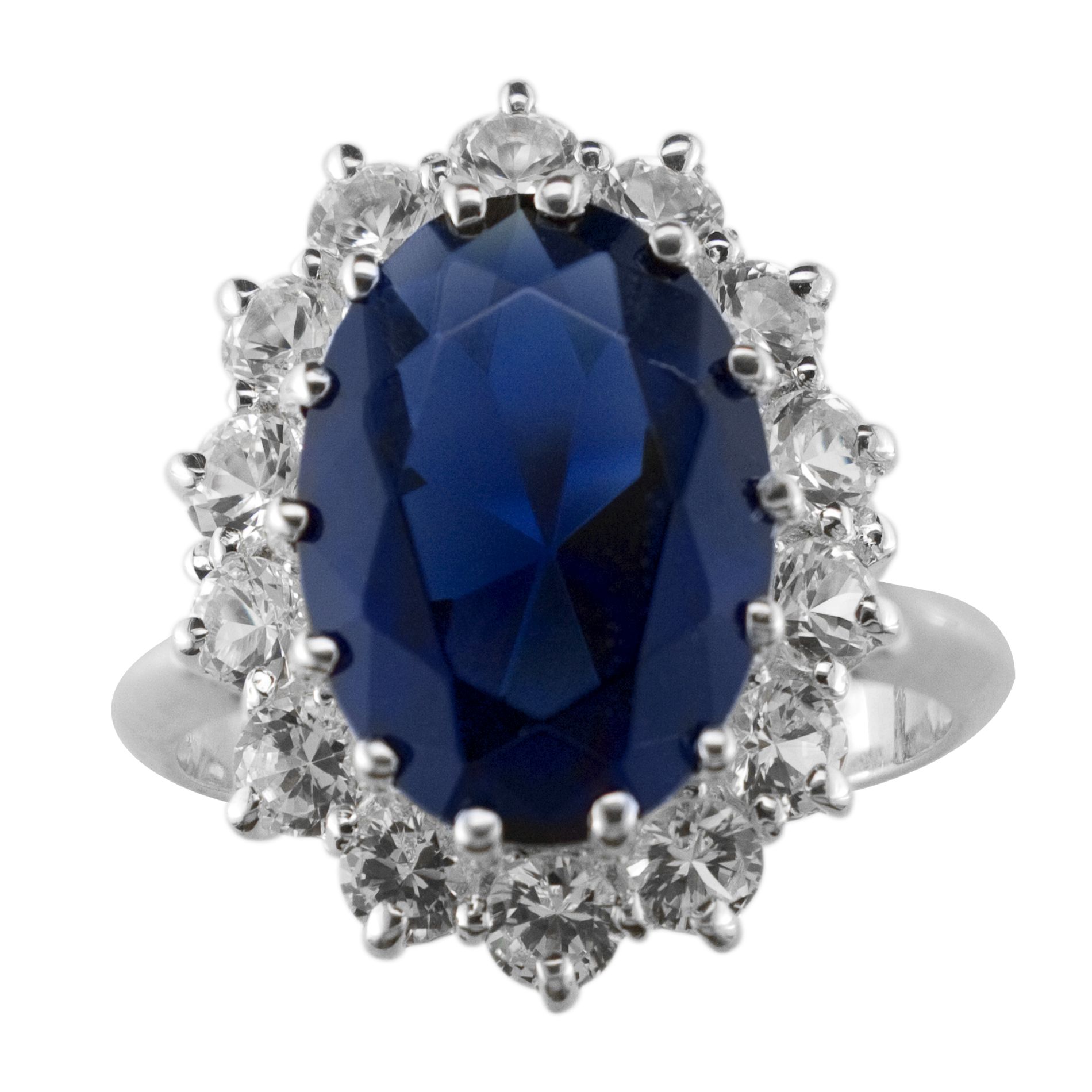 Synthetic Blue and White Sapphire Ring Supreme Elegance from Kmart