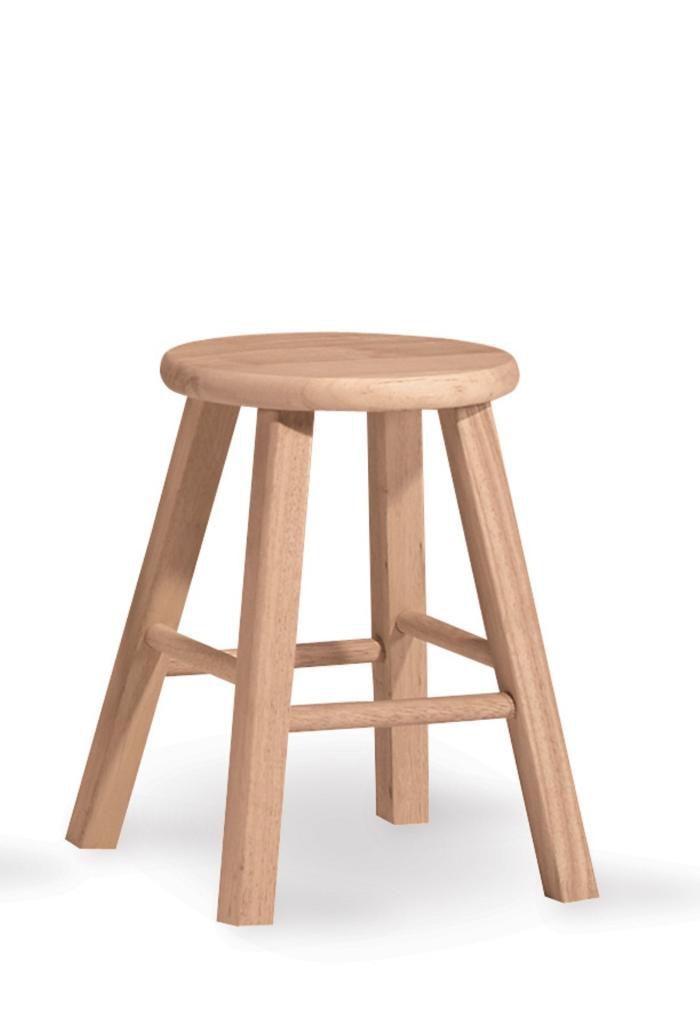 International Concepts Round Top Stool 18" Seat Height Unfinished