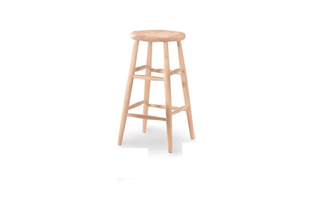 International Concepts Scooped Seat Stool 30" Seat Height Unfinished