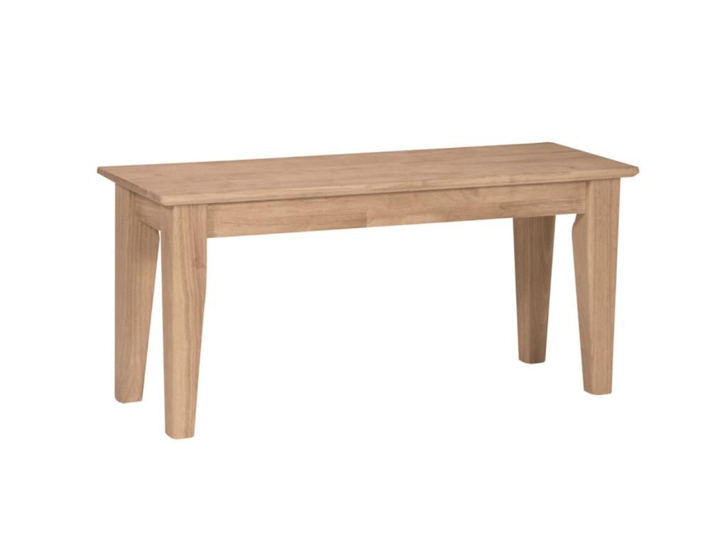 International Concepts Unfinished Shaker Style Bench