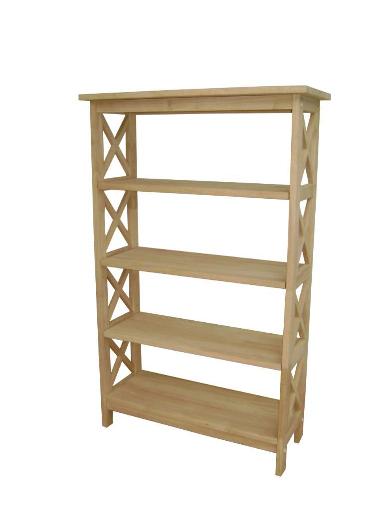 International Concepts Unfinished X-Sided Four Tier Shelf Unit