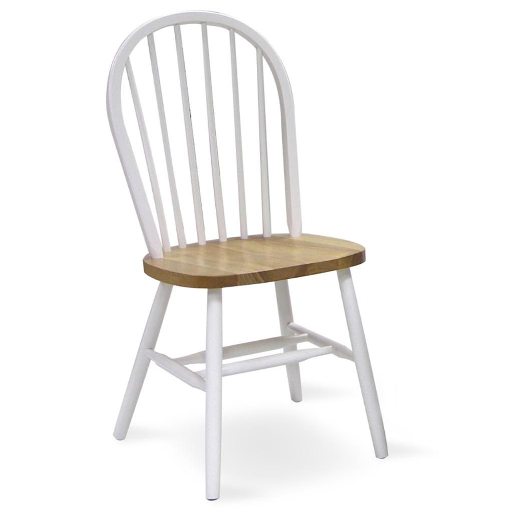 International Concepts Windsor 37" High Spindleback Chair with Plain Legs - White/Natural