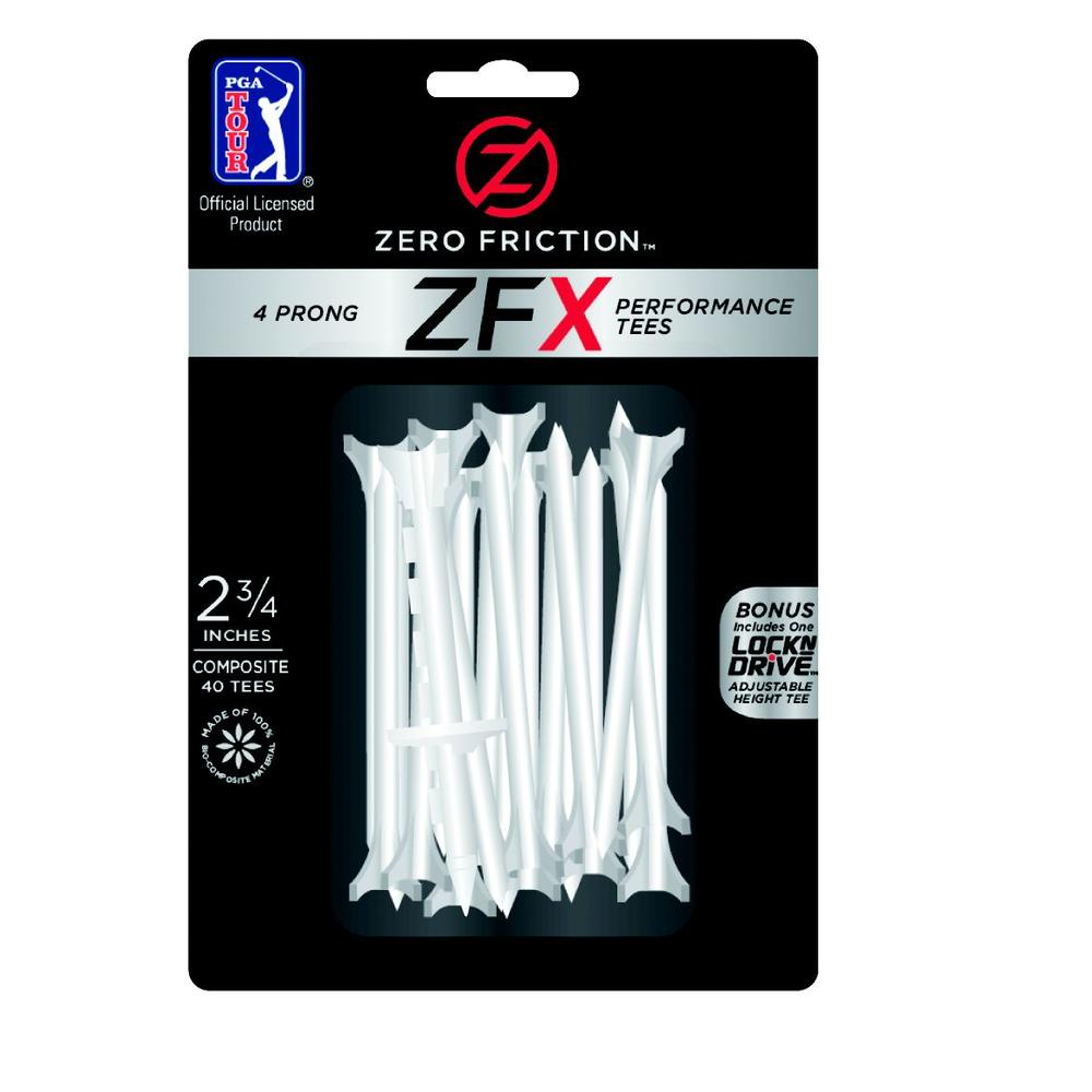 Zero Friction 2 3/4" 4-Prong Performance Golf Tees 40/Pack