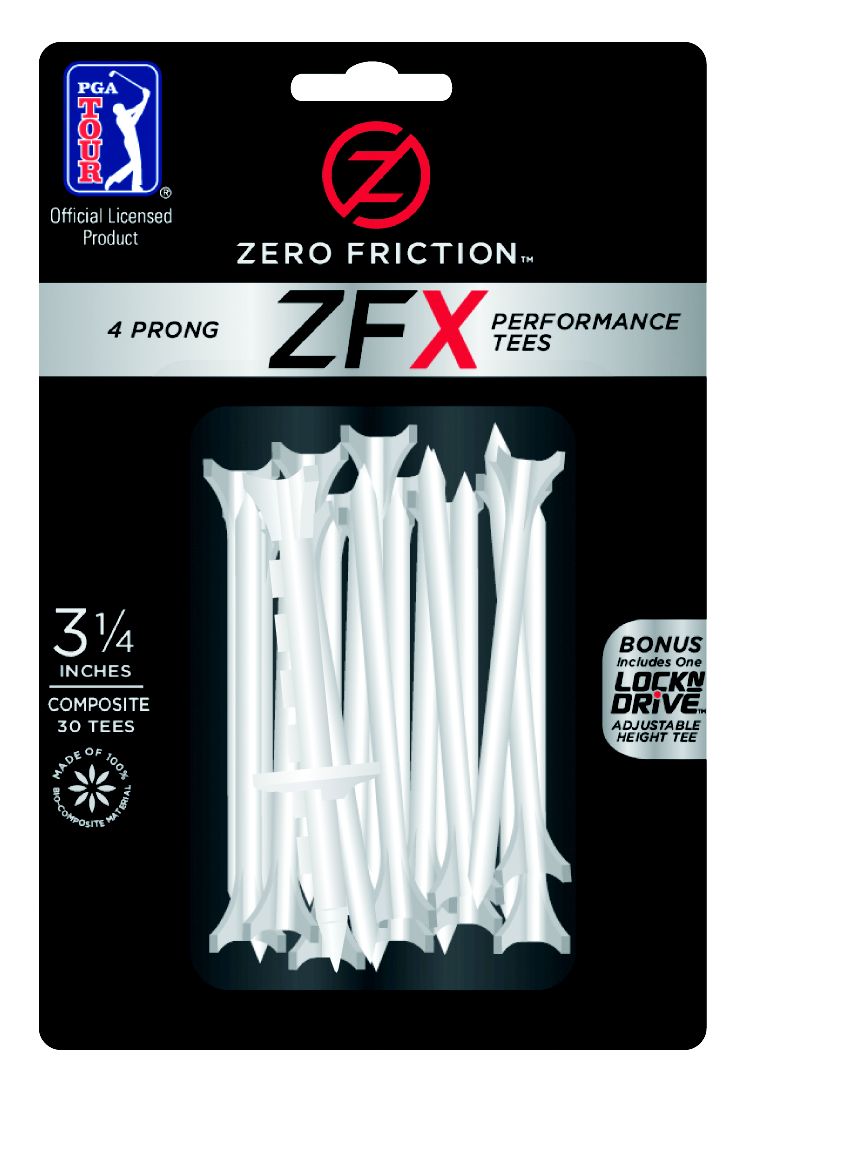 Zero Friction 3 1 4/" 4-Prong Performance Golf Tees 30/Pack