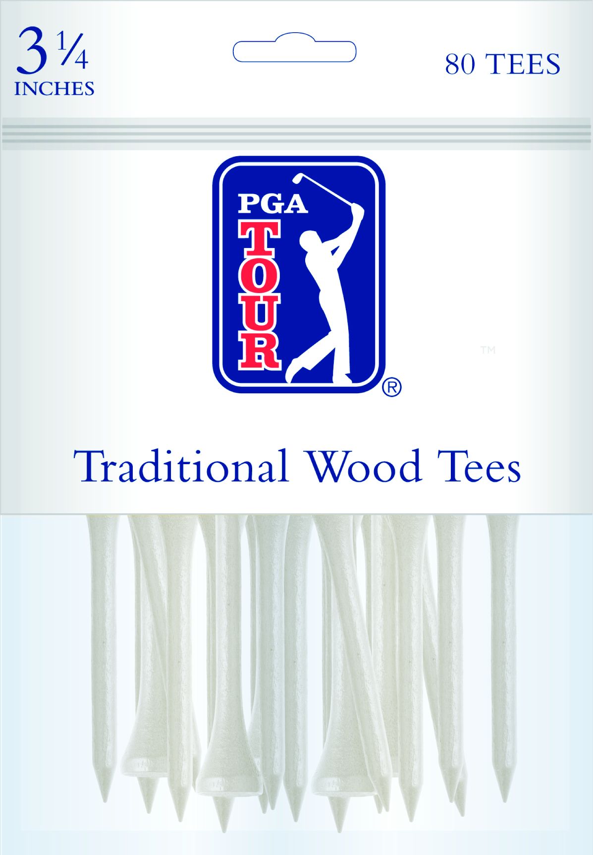 Zero Friction PGA TOUR Traditional Wood Golf Tees 3 1/4" 80/pack