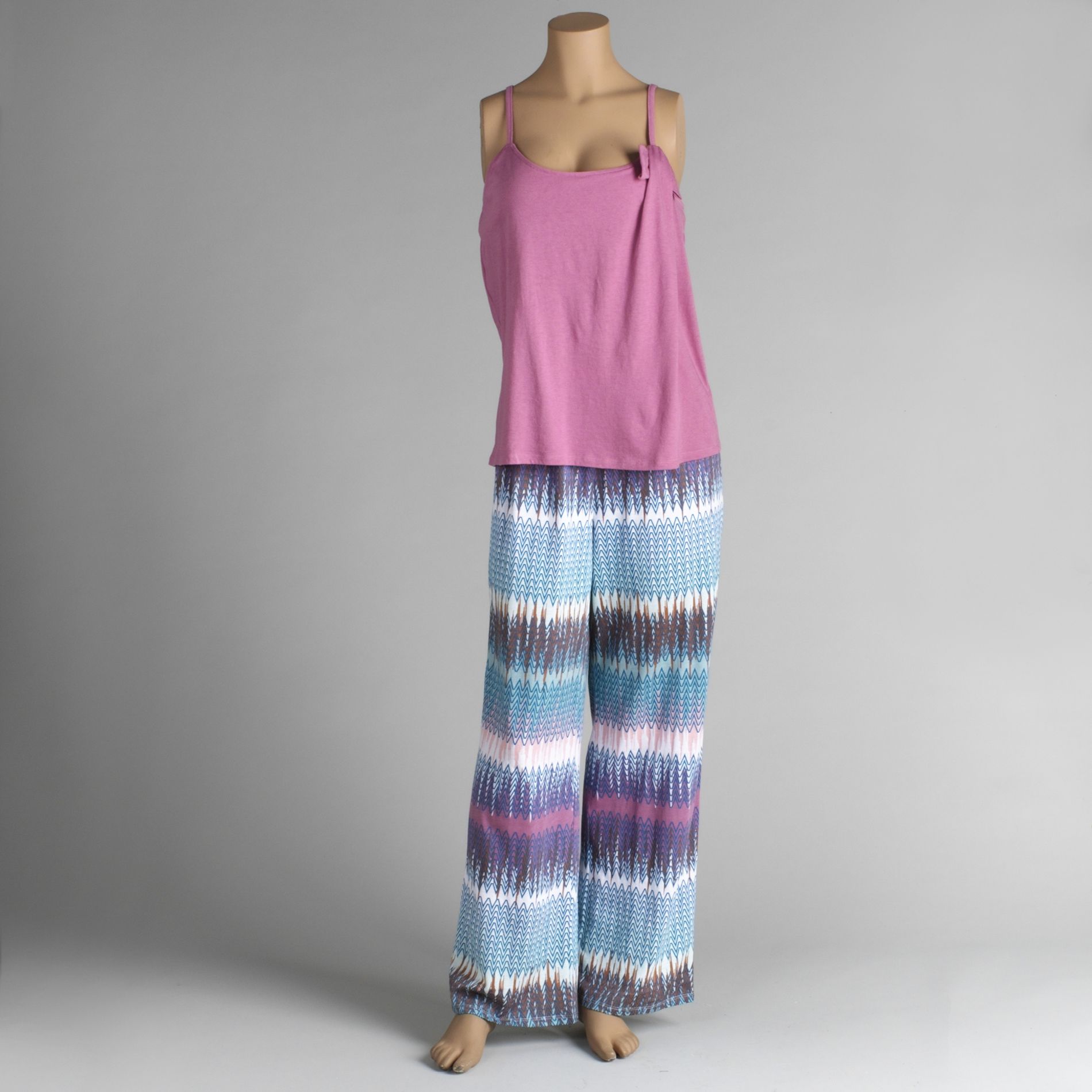 Metaphor Pajama Set with Asymmetric Bow