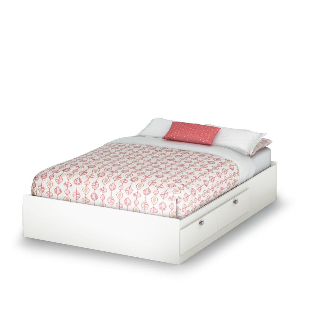 South Shore Sparkling collection Full size mates bed Pure White