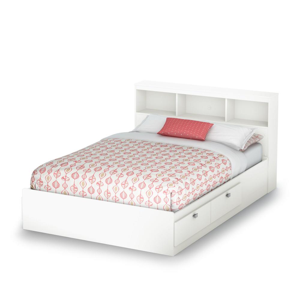 South Shore Sparkling collection Full size mates bed Pure White