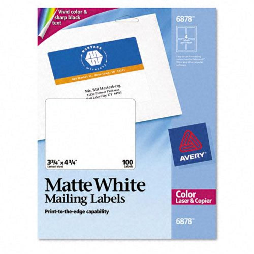 Avery AVE6878 Color Laser, Matte White Printing Labels