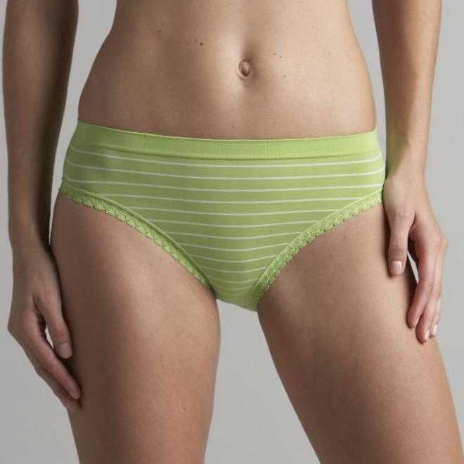 Metaphor Juniors Lace Trimmed Striped High Cut Style Panties