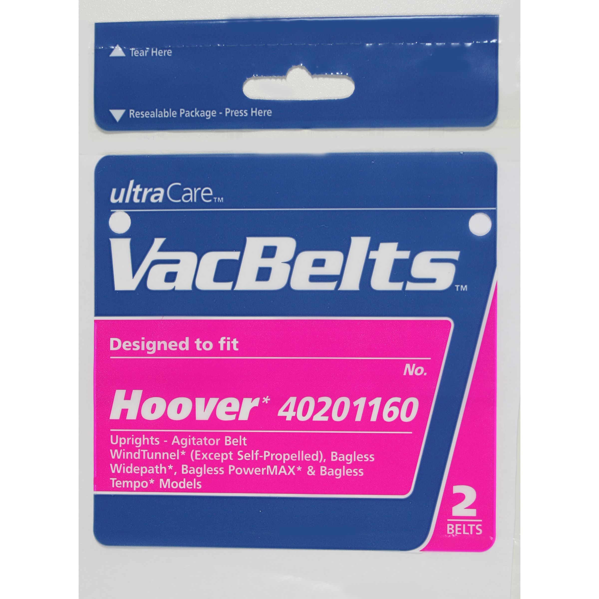 UltraCare 610186 Hoover&reg; No. 40201160 Vacuum Belts