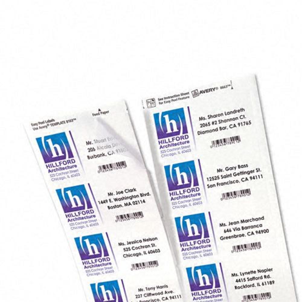 Avery AVE8663 Ink Jet Address Labels, 2 x 4, Clear, 250/Pack