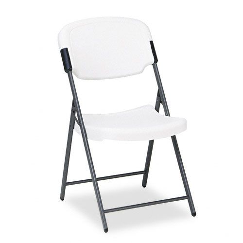Iceberg Polyethylene Folding Chair w/Steel Frame, Platinum