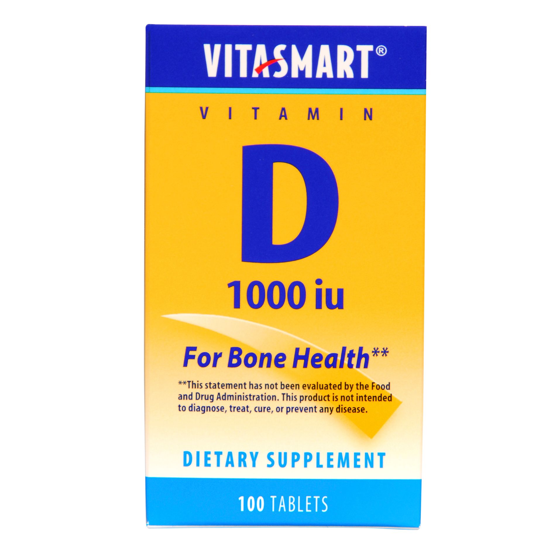 VitaSmart Vitamin D For Bone Health Dietary Supplement 1000 IU Tablets 100 Count